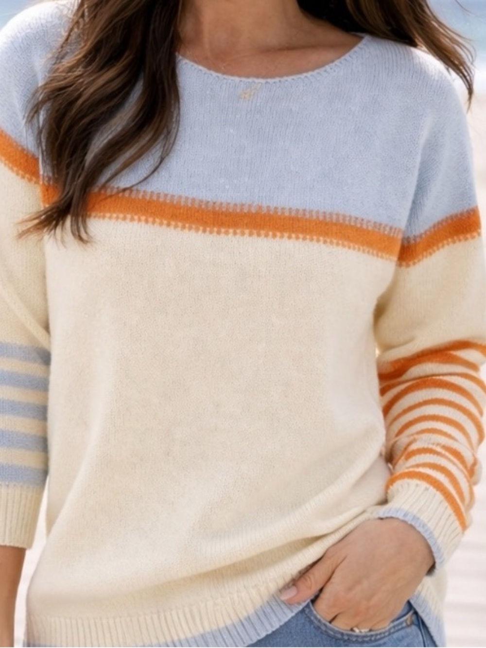Coastal Striped Knit Sweater | Effortless Chic Summer to Fall Pullover